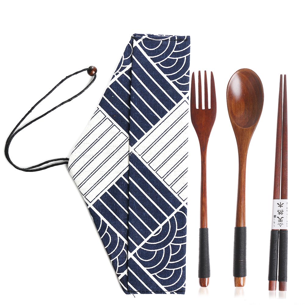 Bamboo Cutlery Travel - Japon tarzı çatal bıçak kaşık seti