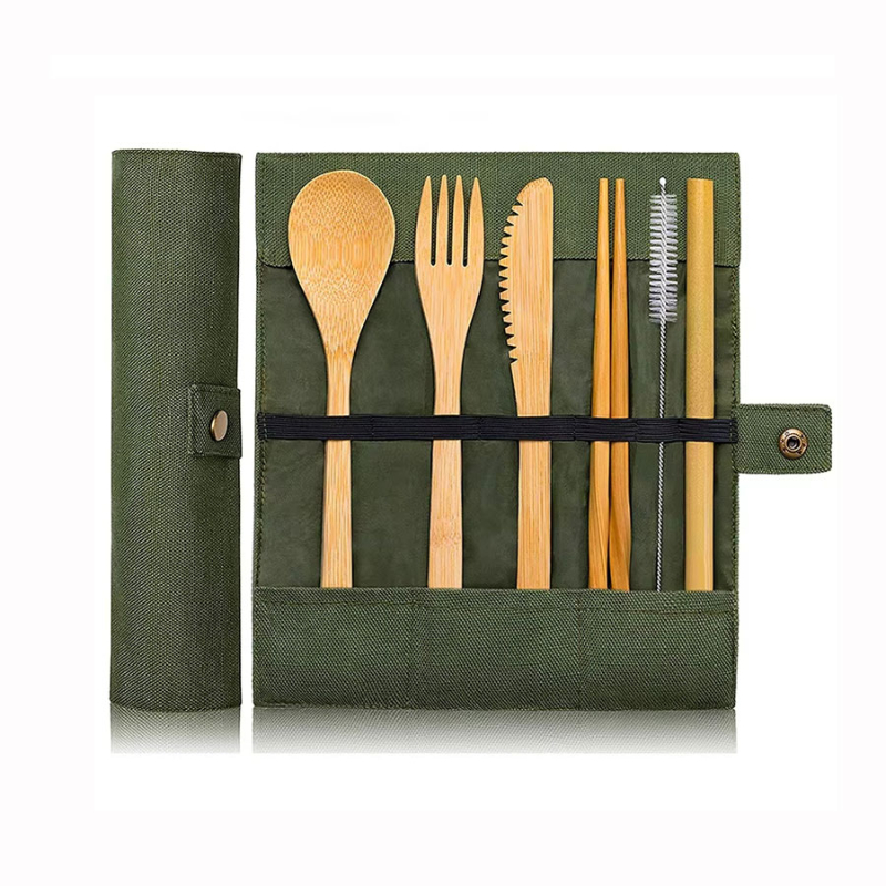 Bamboo Cutlery Travel - Bambu Seyahat Sofra Yeniden Kullanılabilir Taşınabilir
