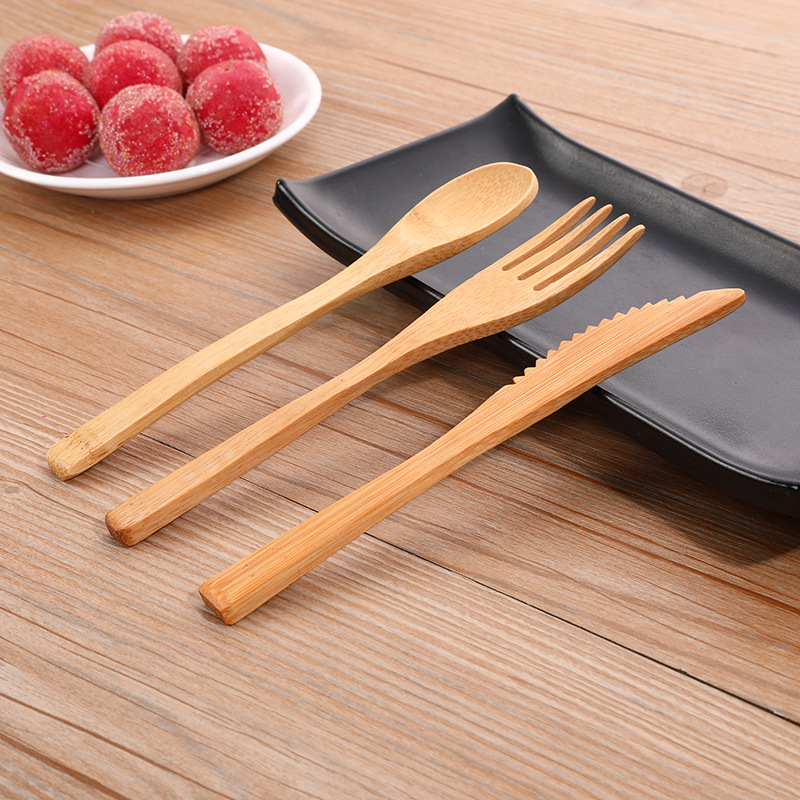 3 adet/takım bambu çatal bıçak - Bamboo Cutlery Travel incelemesi ve fiyatı