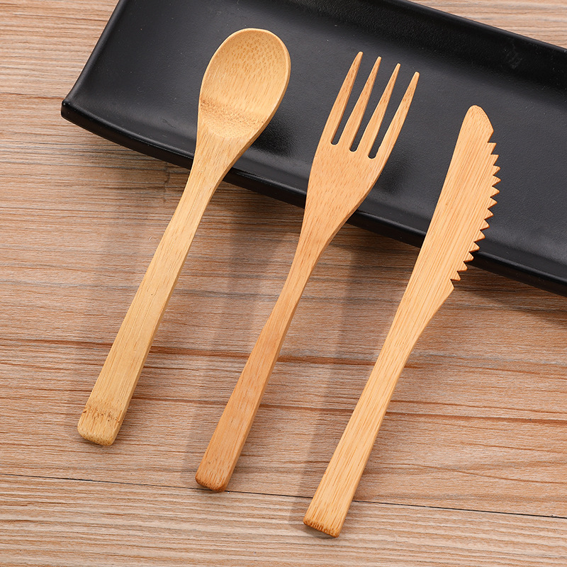 3 adet/takım bambu çatal bıçak - Bamboo Cutlery Travel incelemesi ve fiyatı