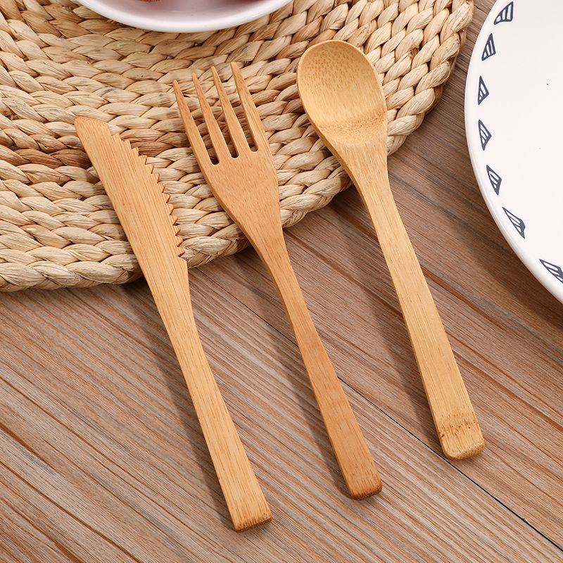 3 adet/takım bambu çatal bıçak - Bamboo Cutlery Travel incelemesi ve fiyatı